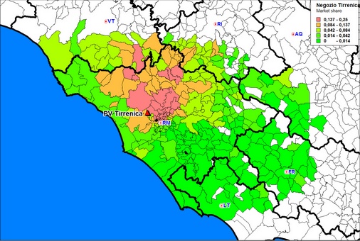 Rete vendita, distribuzione vendite, quota di merrcato, posizione concorrenza